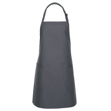 Deltaplus Bib Apron, Two Patch Pockets, F53, Charcoal 83445